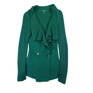 Lauren Ralph Lauren PM green ribbed knit sweater Cardigan